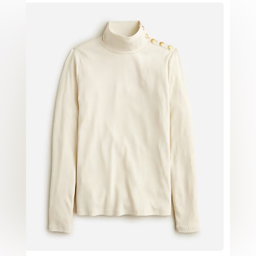Jcrew Vintage rib turtleneck with buttons